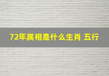 72年属相是什么生肖 五行